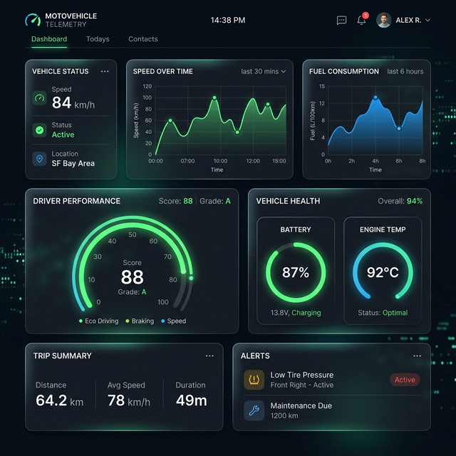 Dashboard de telemetria