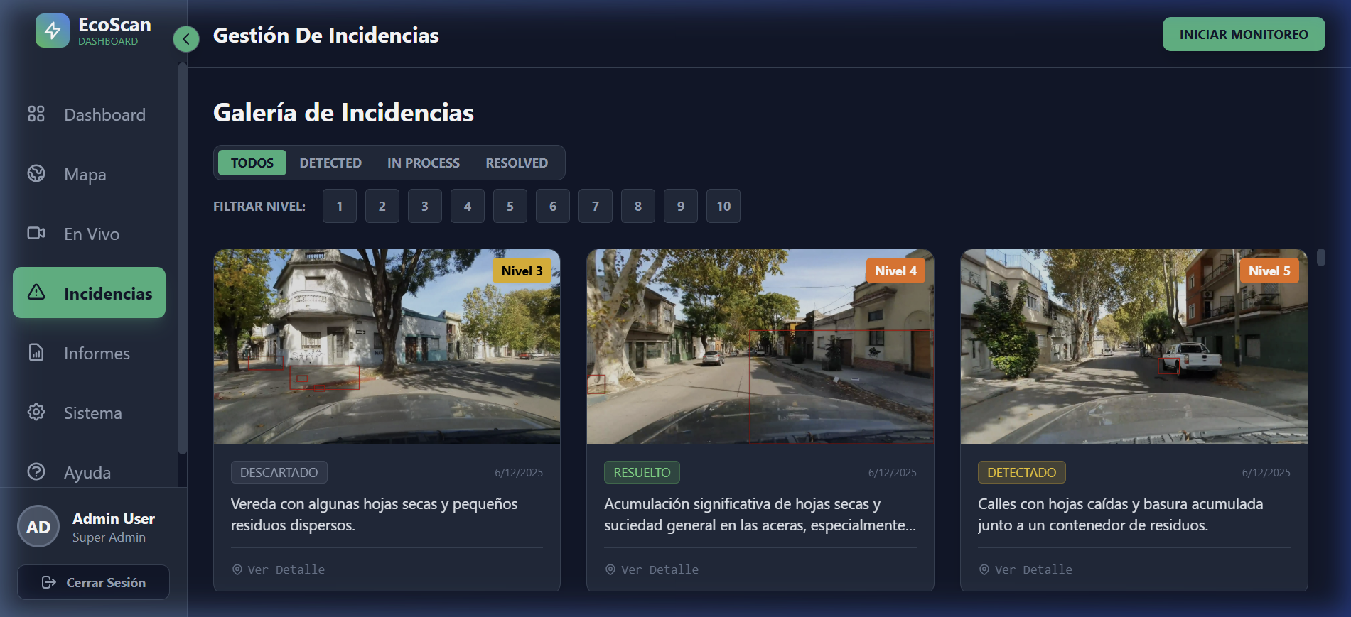 EcoScan — Galería de Incidencias