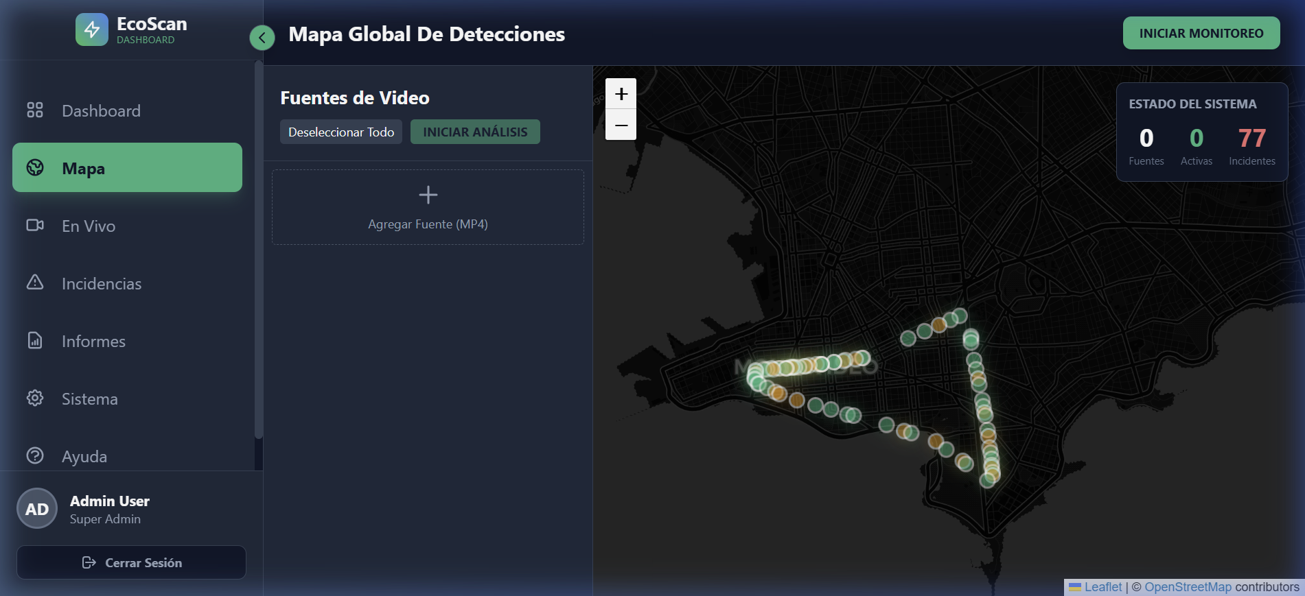 Mapa de Detecciones Geo-Referenciadas EcoScan